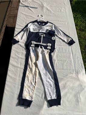 Kids "Just Chill" Navy and White pajama/sweatsuit Set 3T